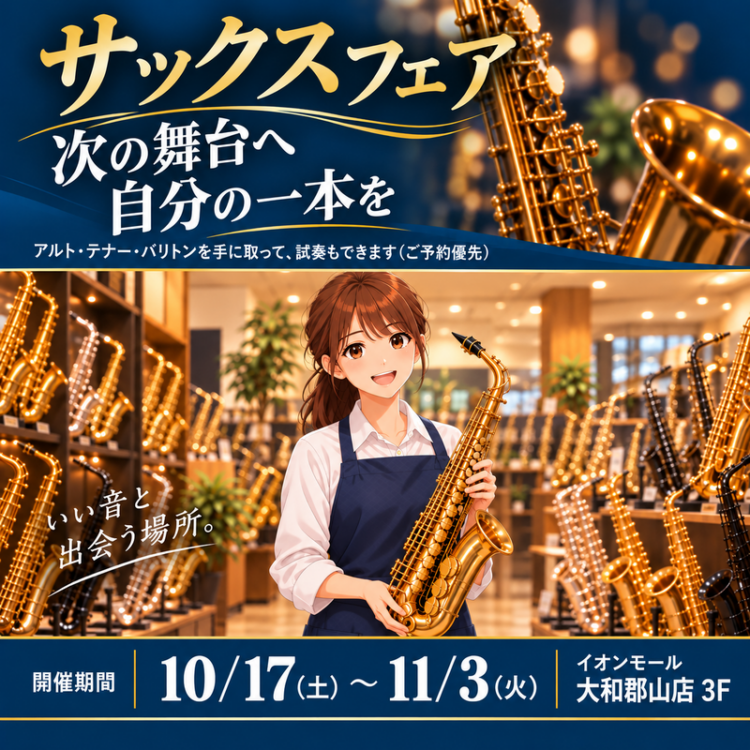 サックスフェア 10/17〜11/3 イオンモール大和郡山店 3F